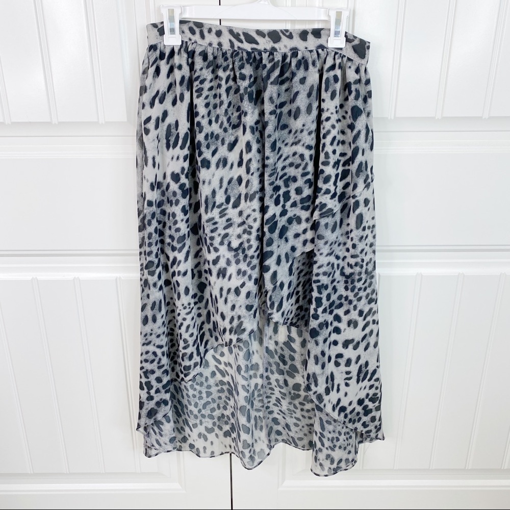L'Atiste by Amy Gray Leopard Print Hi-Lo Skirt L